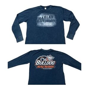 Harley-Davidson Long Sleeve Bulldog Smithfield NC Graphic Tee Size XL